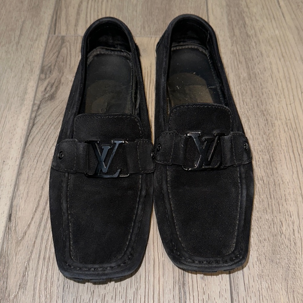 Louis Vuitton Black Suede Monte Carlo Driving Loafers